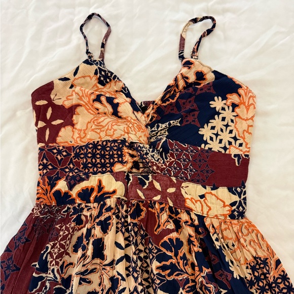 Angie Boho Patchwork Print Spaghetti Strap Midi Dress - Size M - Picture 5 of 10